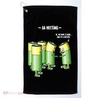 Aa Meeting Battery Alcohol Addict Beer Wine Funny Gift Golf Towel thumb 0