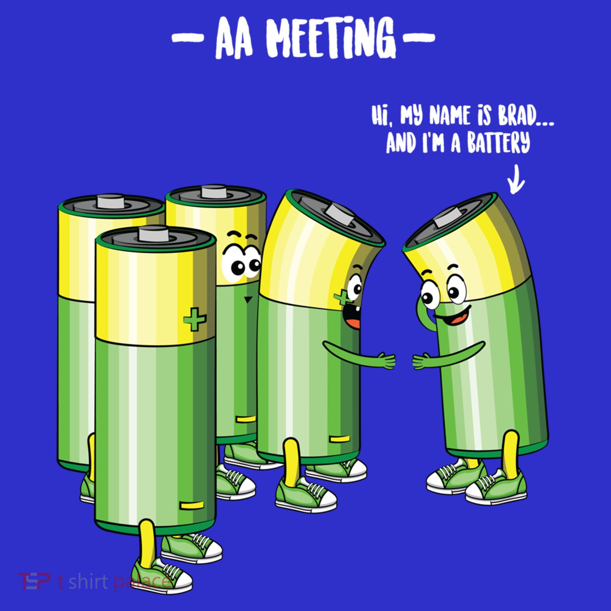 Aa Meeting Battery Alcohol Addict Beer Wine Funny Gift T-Shirt