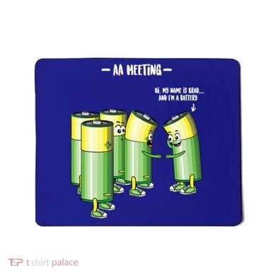 Aa Meeting Battery Alcohol Addict Beer Wine Funny Gift Mousepad