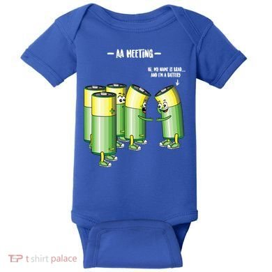 Aa Meeting Battery Alcohol Addict Beer Wine Funny Gift Baby Bodysuit