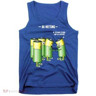 Aa Meeting Battery Alcohol Addict Beer Wine Funny Gift Tank Top
