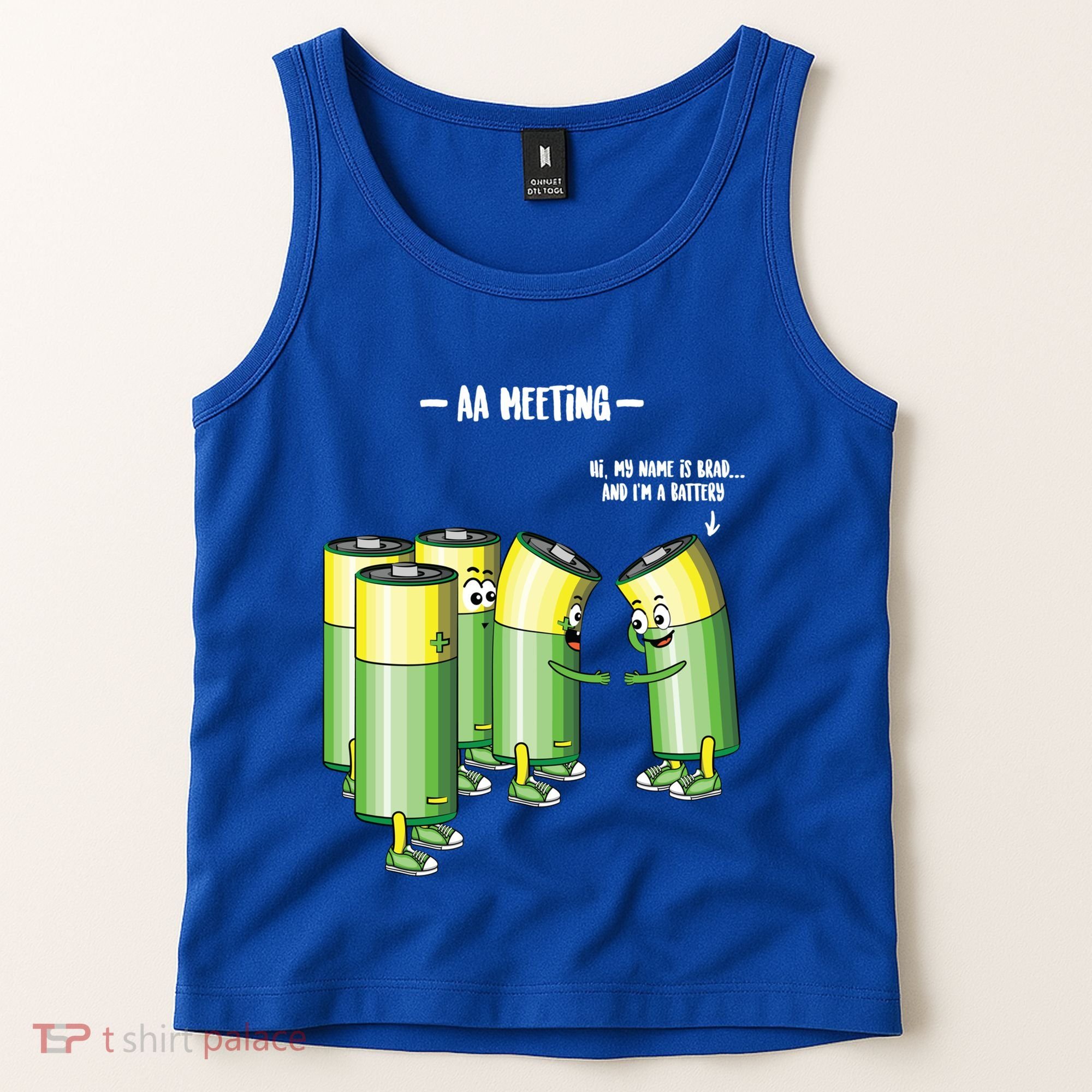 Aa Meeting Battery Alcohol Addict Beer Wine Funny Gift Tank Top