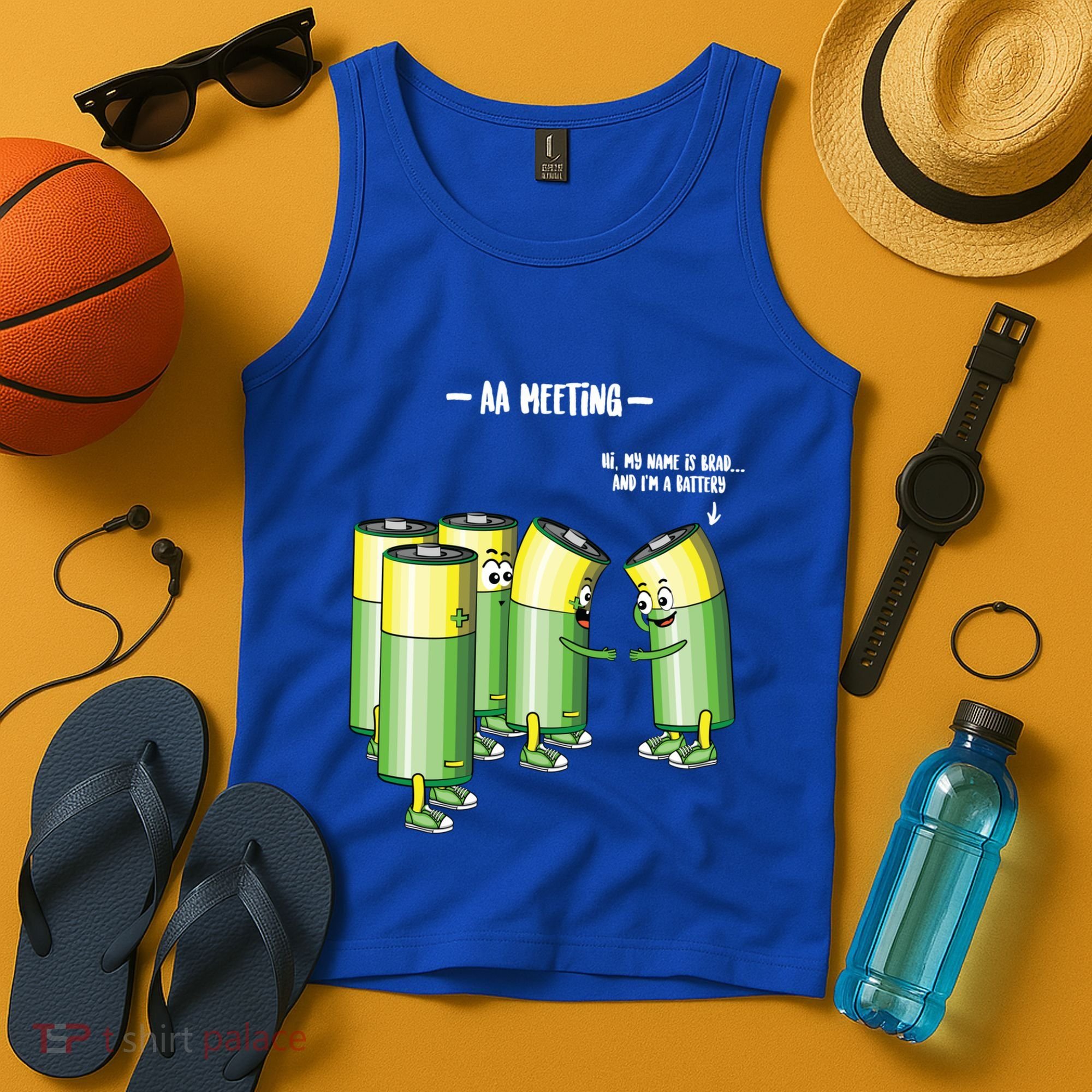 Aa Meeting Battery Alcohol Addict Beer Wine Funny Gift Tank Top