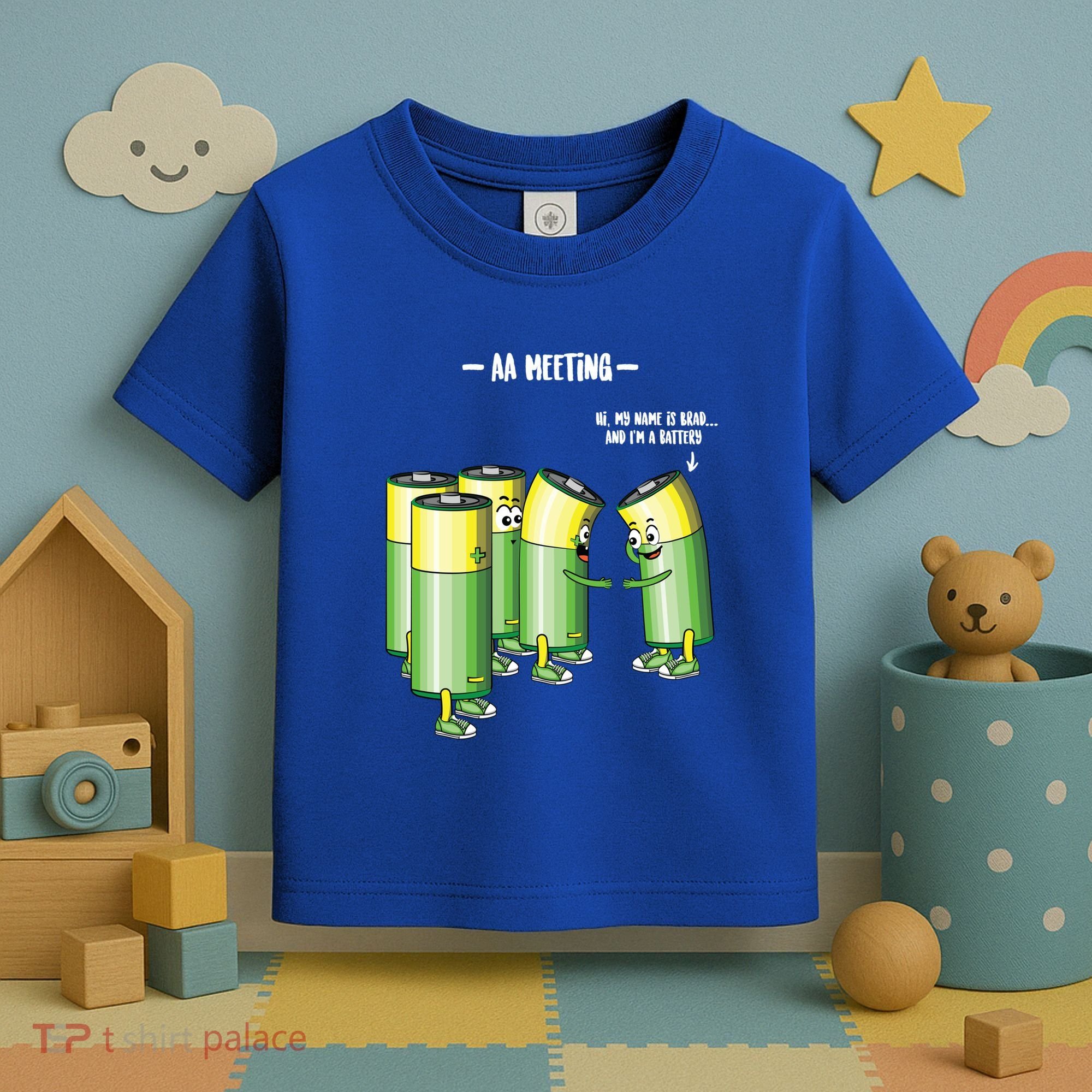 Aa Meeting Battery Alcohol Addict Beer Wine Funny Gift Toddler T-Shirt