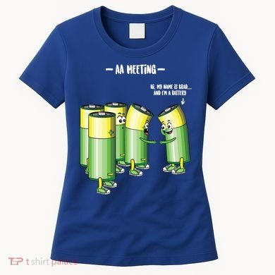 Aa Meeting Battery Alcohol Addict Beer Wine Funny Gift Women's T-Shirt