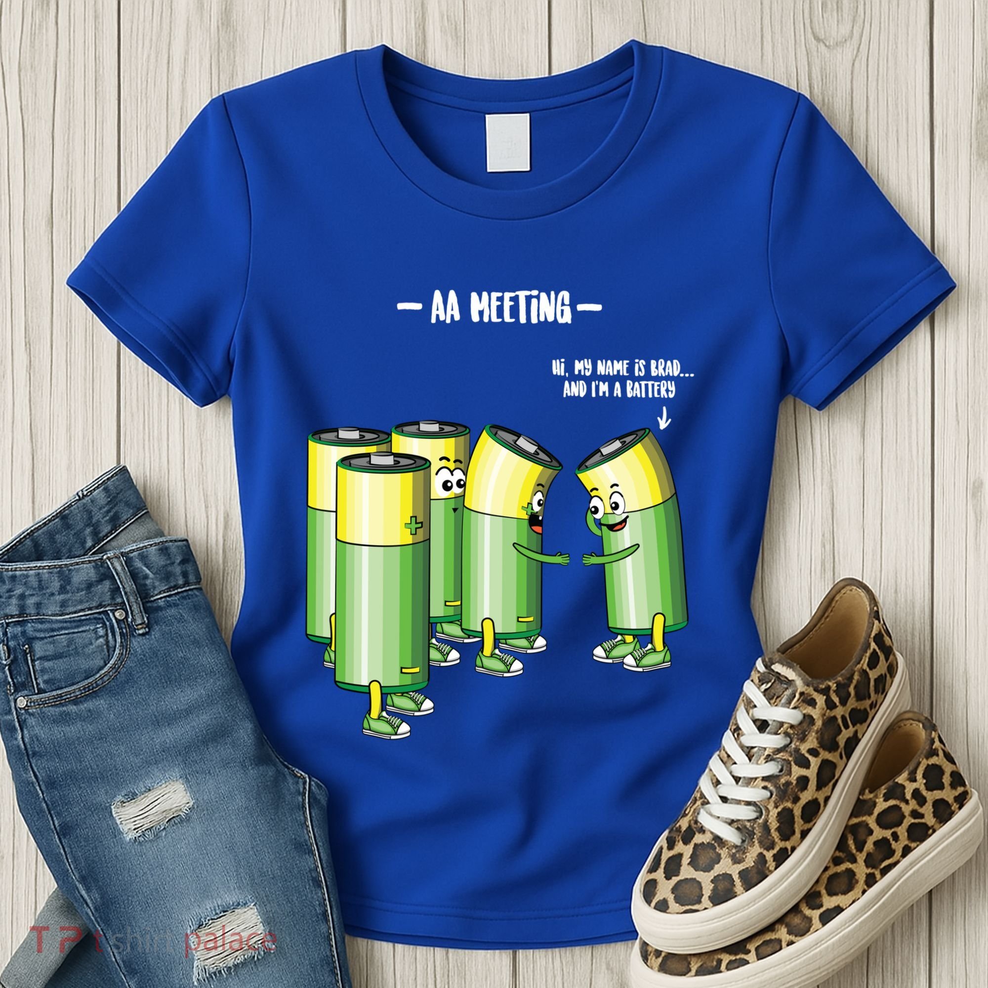 Aa Meeting Battery Alcohol Addict Beer Wine Funny Gift Women's T-Shirt