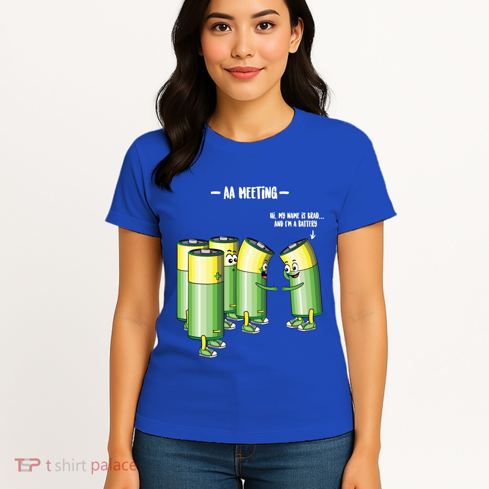 Aa Meeting Battery Alcohol Addict Beer Wine Funny Gift Women's T-Shirt