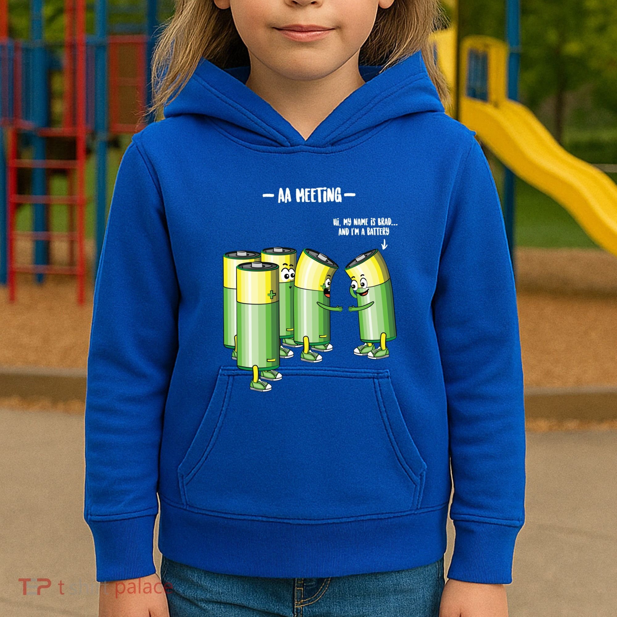 Aa Meeting Battery Alcohol Addict Beer Wine Funny Gift Kids Hoodie
