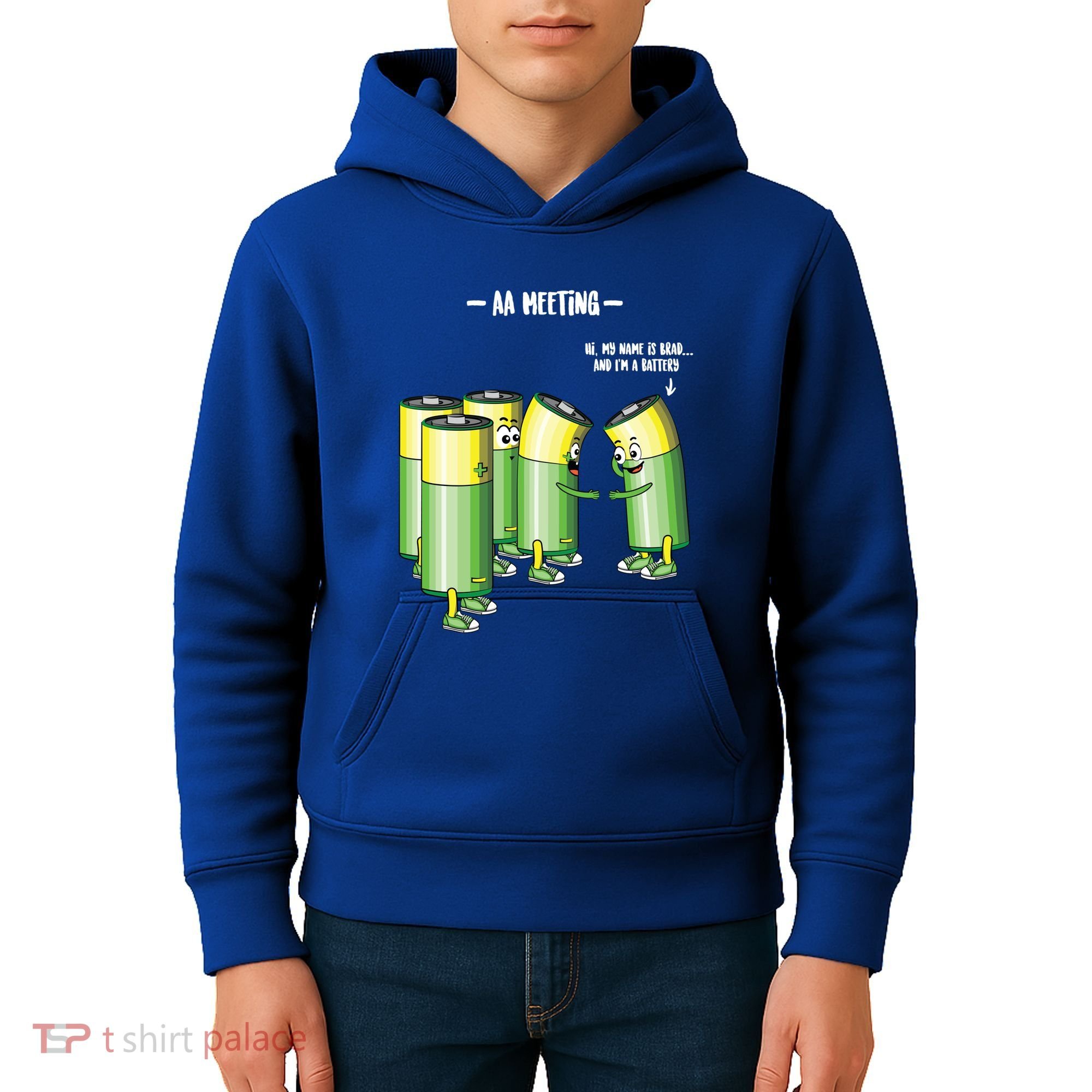Aa Meeting Battery Alcohol Addict Beer Wine Funny Gift Kids Hoodie