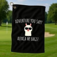 Alpaca My Bags Cute Funny Alpaca & Llama Golf Towel thumb 1