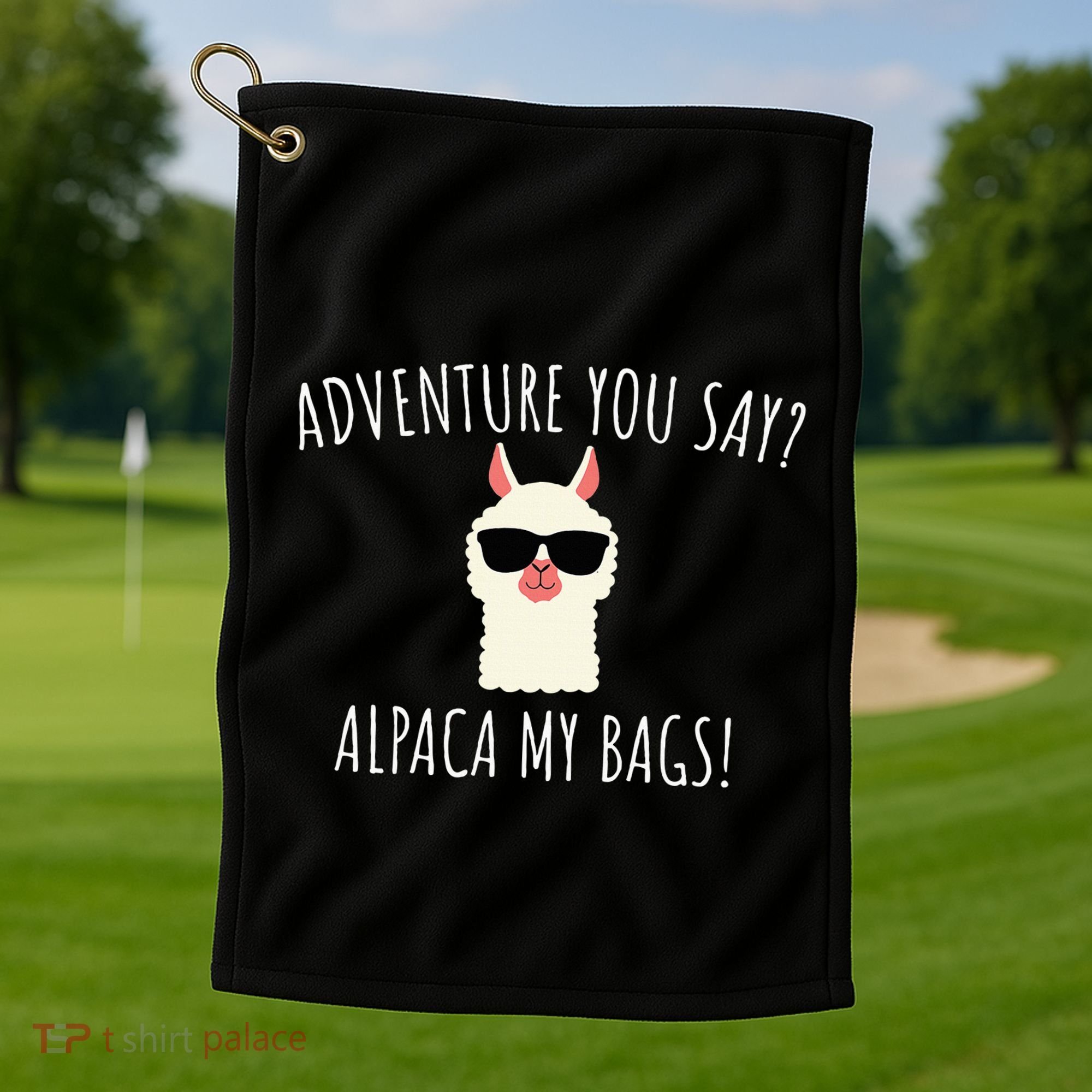 Alpaca My Bags Cute Funny Alpaca & Llama Golf Towel