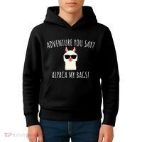 Alpaca My Bags Cute Funny Alpaca & Llama Kids Hoodie thumb 4