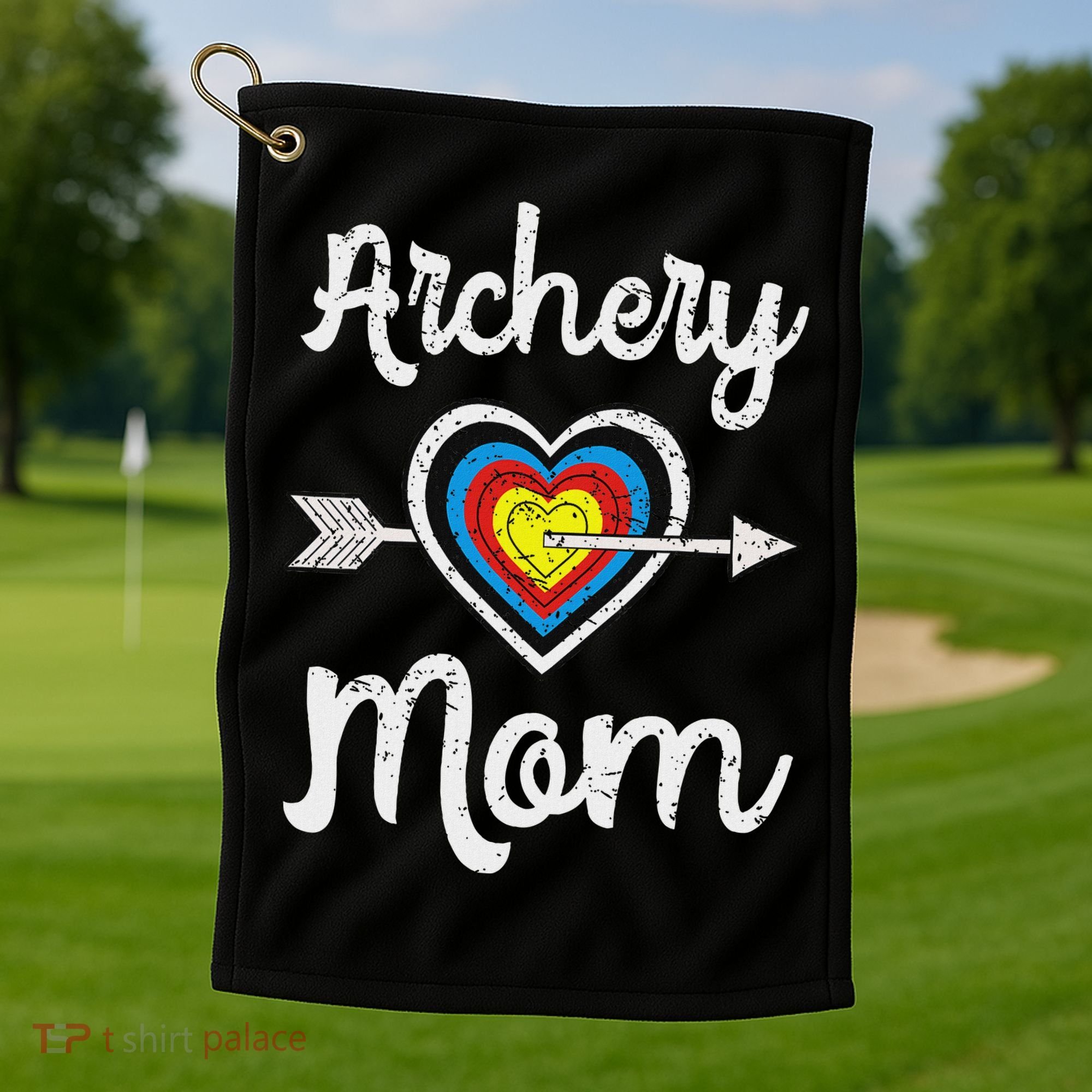 Archery Mom Bowwoman Archer Mother's Day Bowhunter Arrow Golf Towel