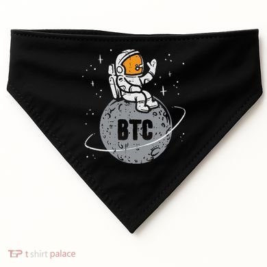 Astronaut Moon Btc Bitcoin Crypto Cryptocurrency USA-Made Doggie Bandana