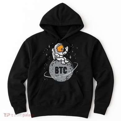 Astronaut Moon Btc Bitcoin Crypto Cryptocurrency Hoodie