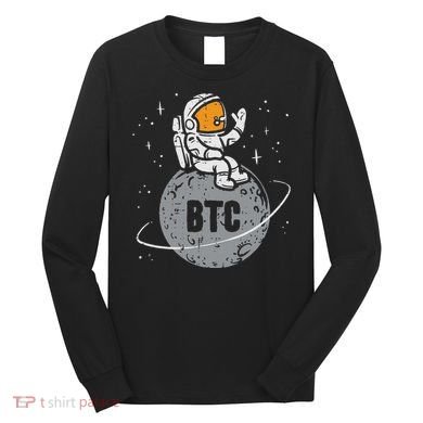 Astronaut Moon Btc Bitcoin Crypto Cryptocurrency Long Sleeve Shirt