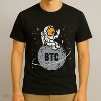 Astronaut Moon Btc Bitcoin Crypto Cryptocurrency T-Shirt thumb 3