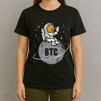 Astronaut Moon Btc Bitcoin Crypto Cryptocurrency T-Shirt thumb 4
