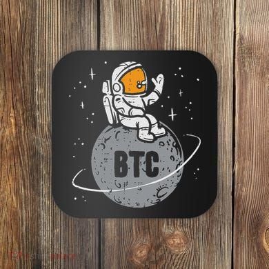 Astronaut Moon Btc Bitcoin Crypto Cryptocurrency Coaster