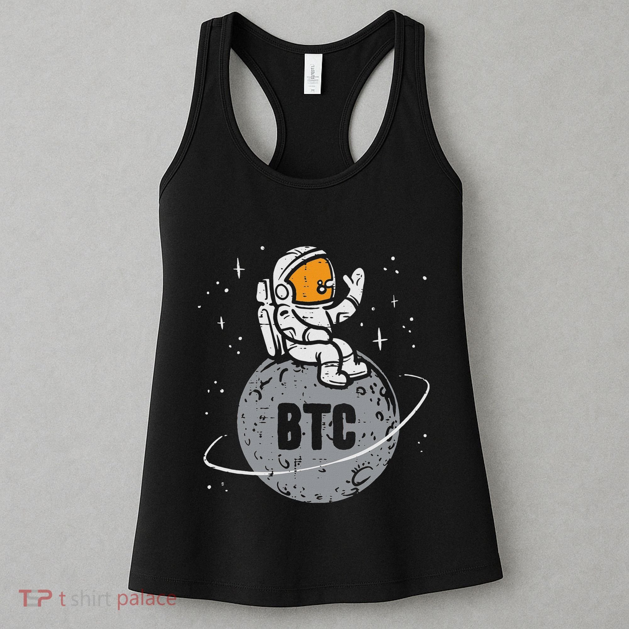 Astronaut Moon Btc Bitcoin Crypto Cryptocurrency Women's Tank Top