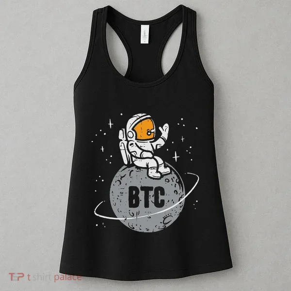 Astronaut Moon Btc Bitcoin Crypto Cryptocurrency Women's Tank Top