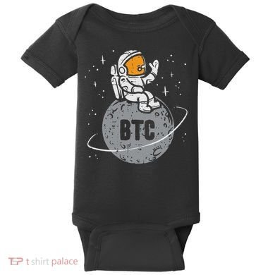 Astronaut Moon Btc Bitcoin Crypto Cryptocurrency Baby Bodysuit