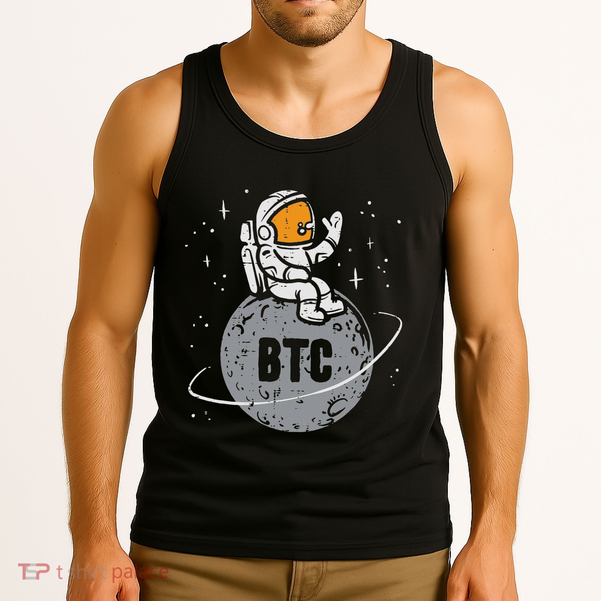 Astronaut Moon Btc Bitcoin Crypto Cryptocurrency Tank Top