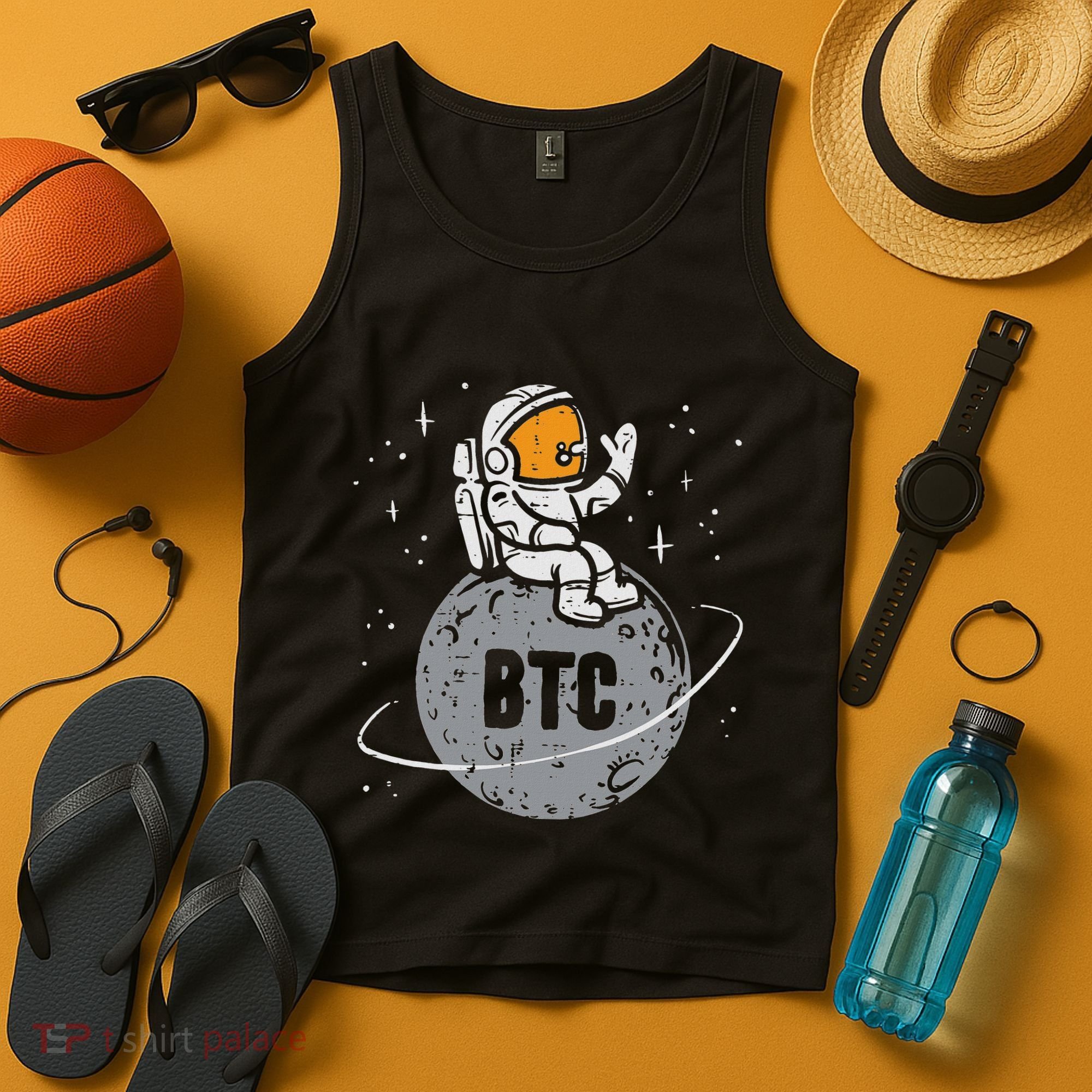 Astronaut Moon Btc Bitcoin Crypto Cryptocurrency Tank Top