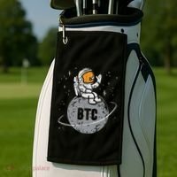 Astronaut Moon Btc Bitcoin Crypto Cryptocurrency Golf Towel thumb 2