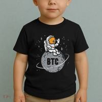 Astronaut Moon Btc Bitcoin Crypto Cryptocurrency Toddler T-Shirt thumb 2