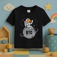 Astronaut Moon Btc Bitcoin Crypto Cryptocurrency Toddler T-Shirt thumb 3