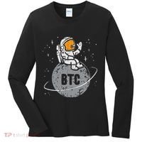 Astronaut Moon Btc Bitcoin Crypto Cryptocurrency Women's Long Sleeve Shirt thumb 0