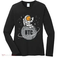 Astronaut Moon Btc Bitcoin Crypto Cryptocurrency Women's Long Sleeve Shirt thumb 0