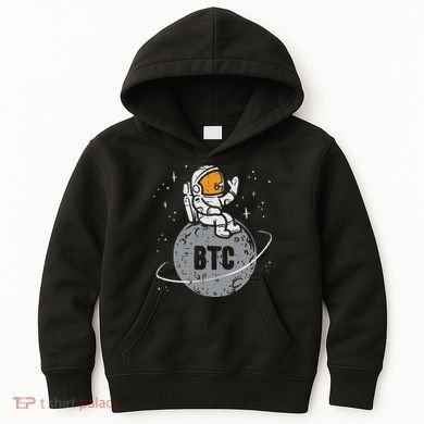 Astronaut Moon Btc Bitcoin Crypto Cryptocurrency Kids Hoodie