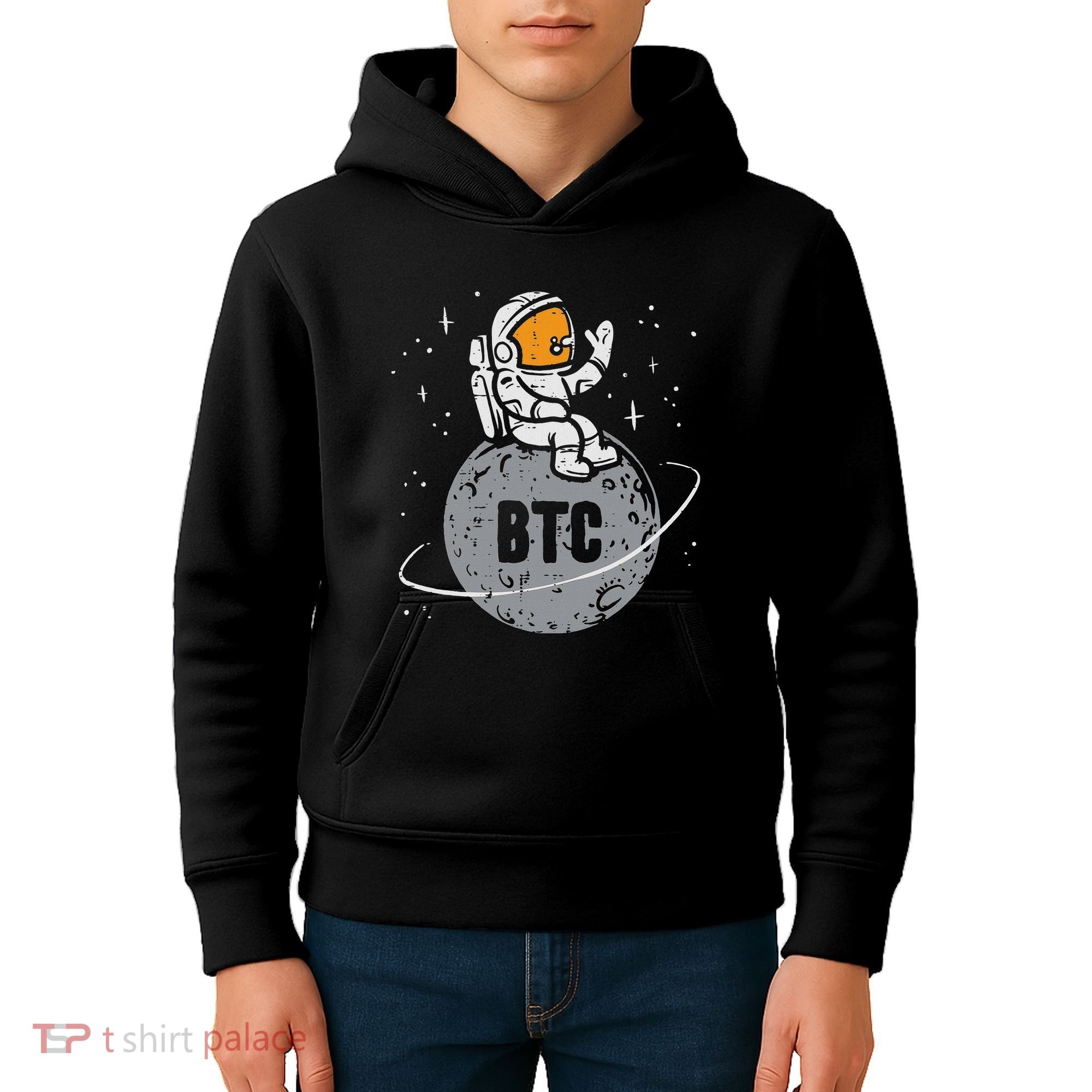 Astronaut Moon Btc Bitcoin Crypto Cryptocurrency Kids Hoodie