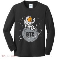 Astronaut Moon Btc Bitcoin Crypto Cryptocurrency Kids Long Sleeve Shirt thumb 0