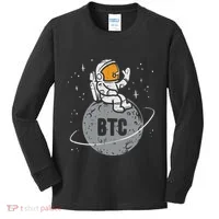 Astronaut Moon Btc Bitcoin Crypto Cryptocurrency Kids Long Sleeve Shirt thumb 0
