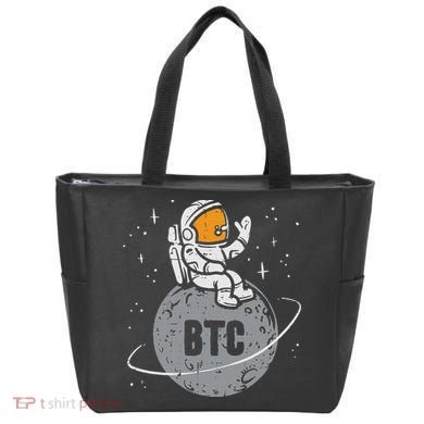 Astronaut Moon Btc Bitcoin Crypto Cryptocurrency Tote Bag