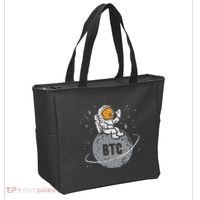 Astronaut Moon Btc Bitcoin Crypto Cryptocurrency Tote Bag thumb 2