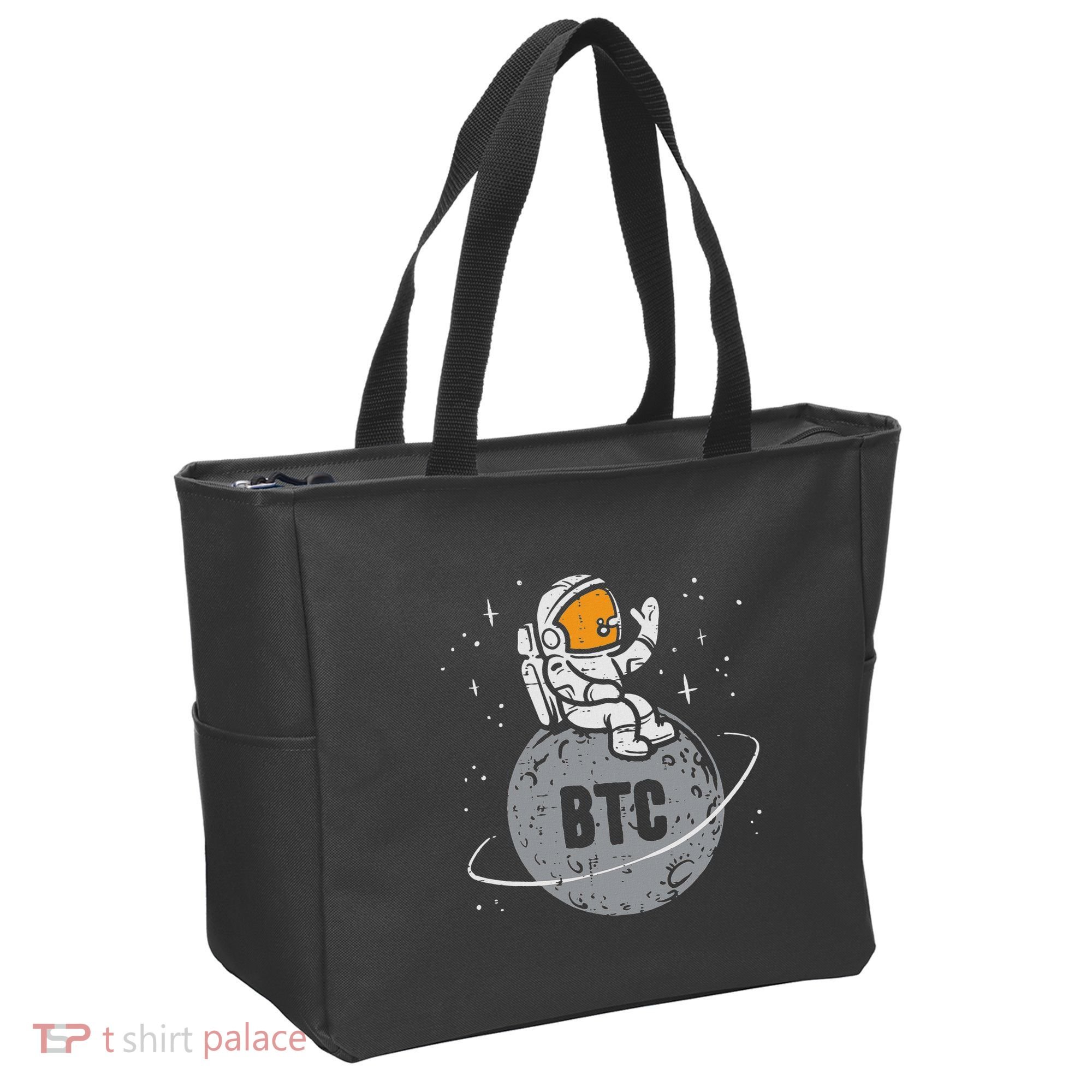 Astronaut Moon Btc Bitcoin Crypto Cryptocurrency Tote Bag