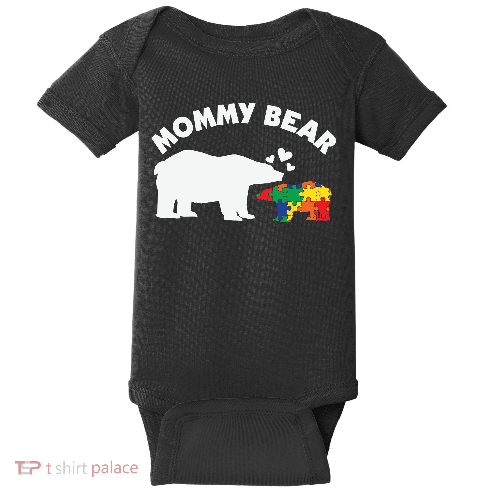 Autism Mommy Bear Autism Awareness Baby Bodysuit
