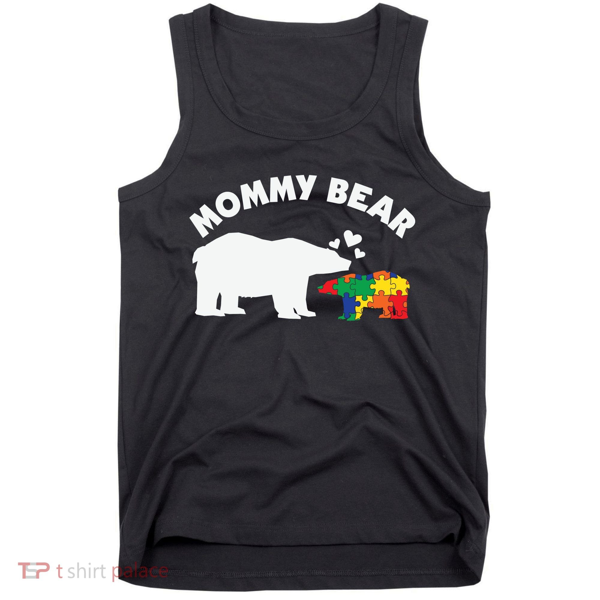 Autism Mommy Bear Autism Awareness Tank Top