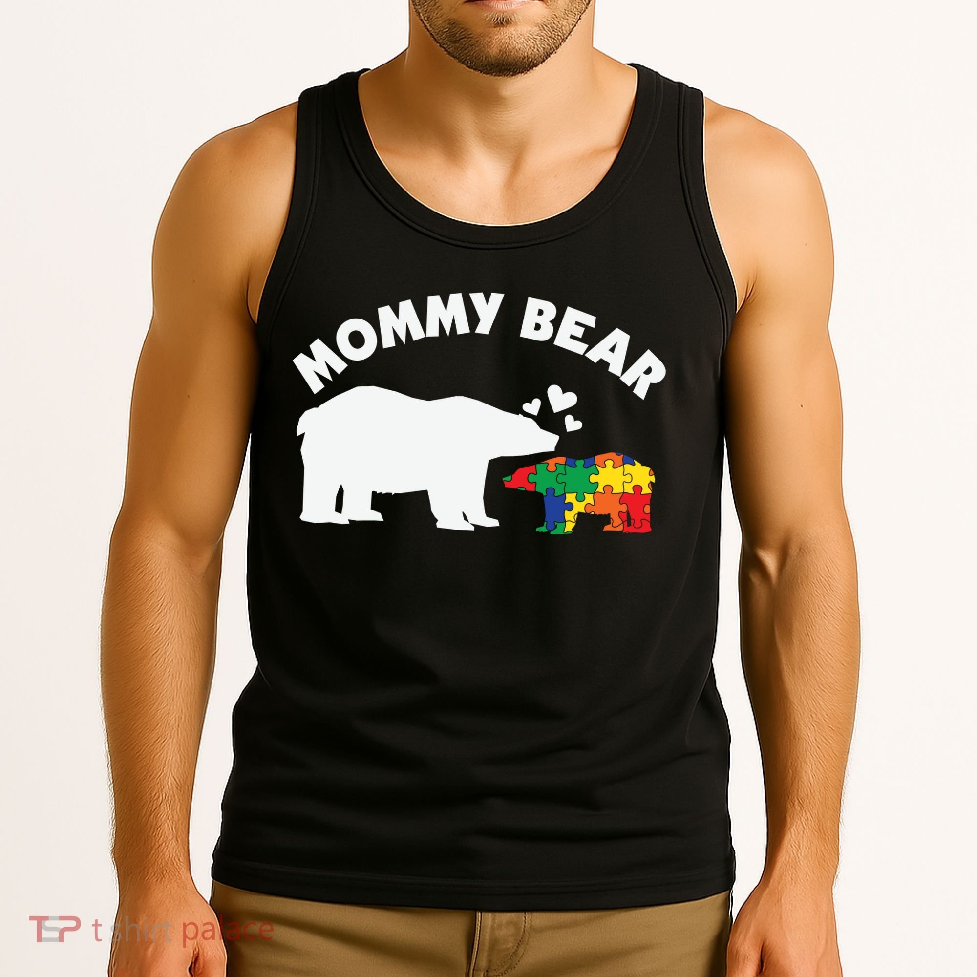 Autism Mommy Bear Autism Awareness Tank Top