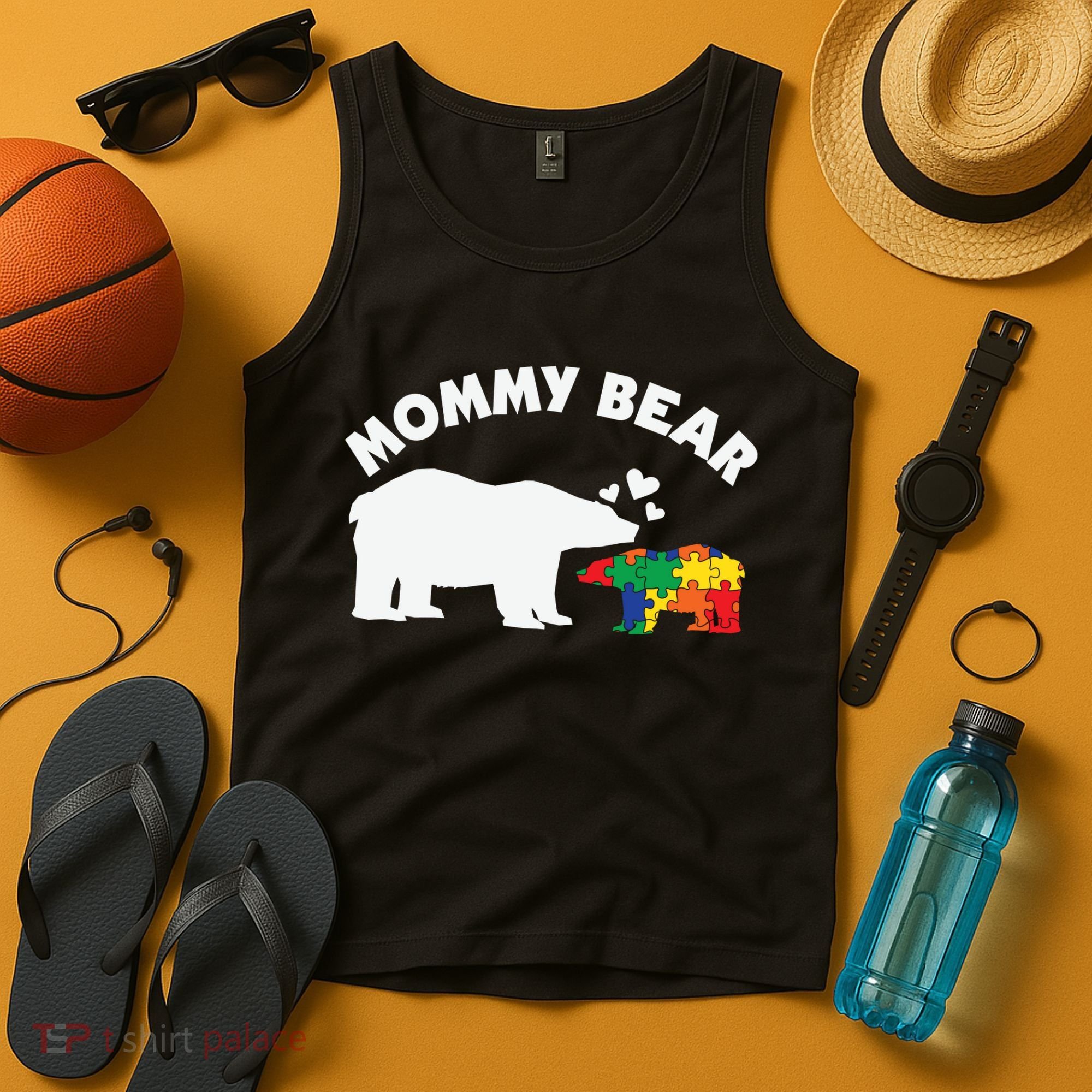 Autism Mommy Bear Autism Awareness Tank Top