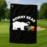 Autism Mommy Bear Autism Awareness Golf Towel thumb 1