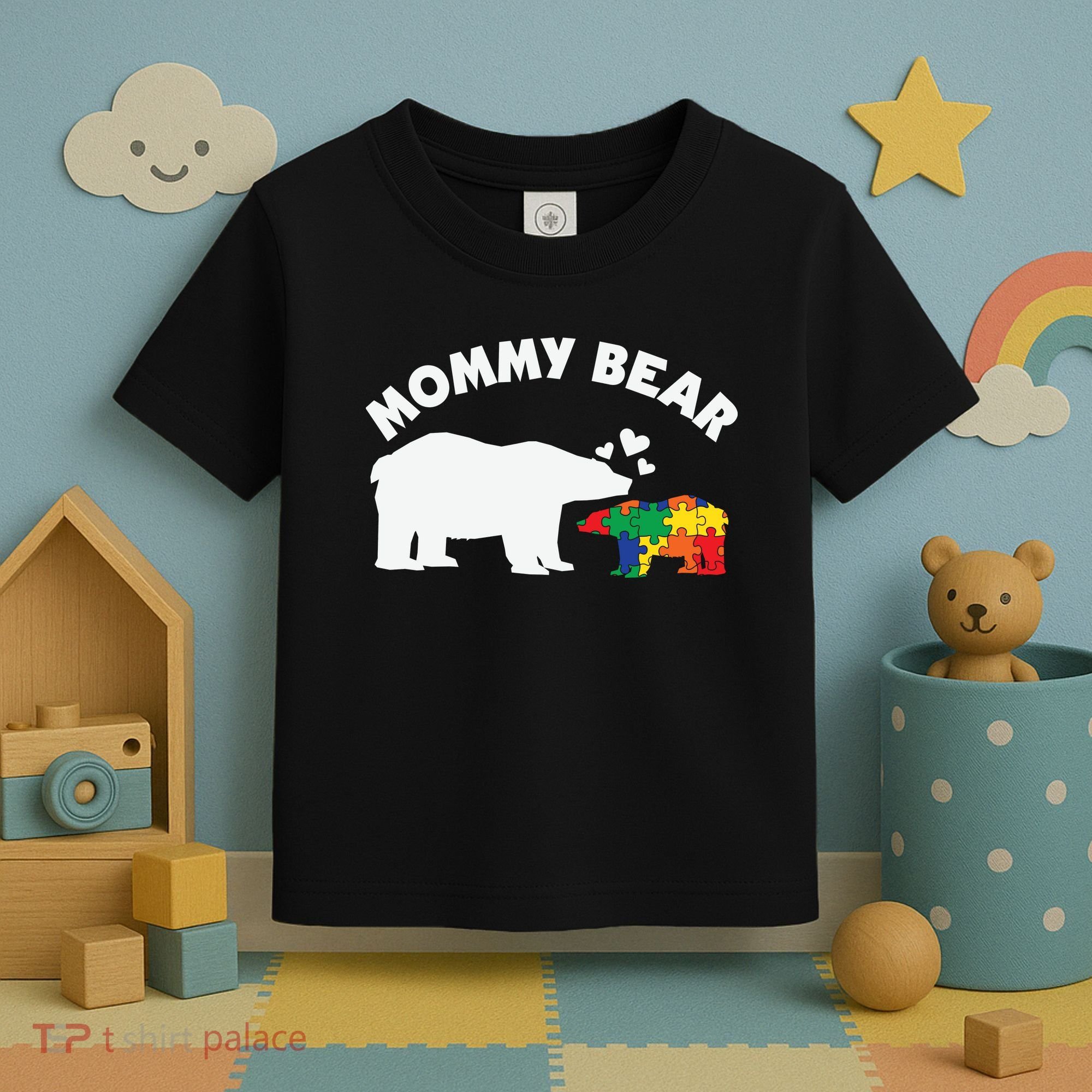 Autism Mommy Bear Autism Awareness Toddler T-Shirt
