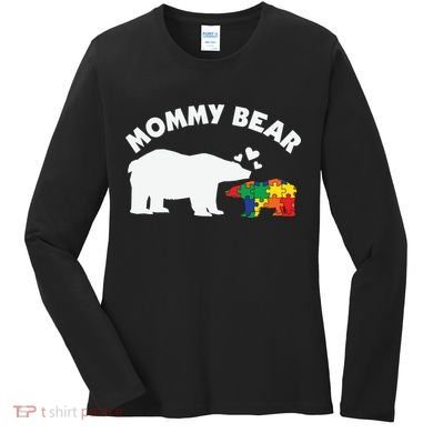 Autism Mommy Bear Autism Awareness Women's Long Sleeve Shirt