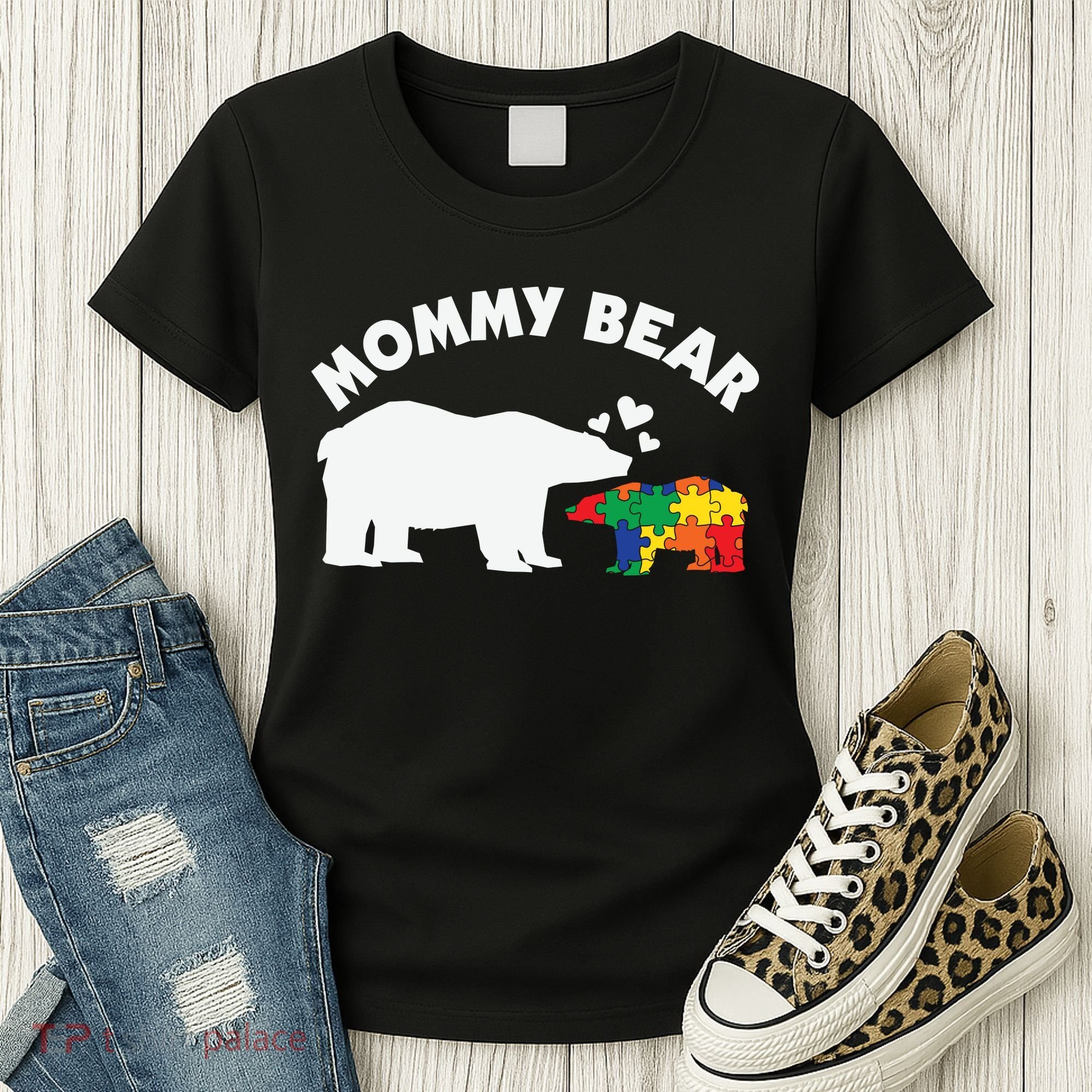 Autism Mommy Bear Autism Awareness Women's T-Shirt