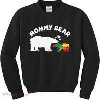 Autism Mommy Bear Autism Awareness Kids Sweatshirt thumb 0