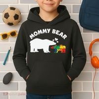Autism Mommy Bear Autism Awareness Kids Hoodie thumb 2